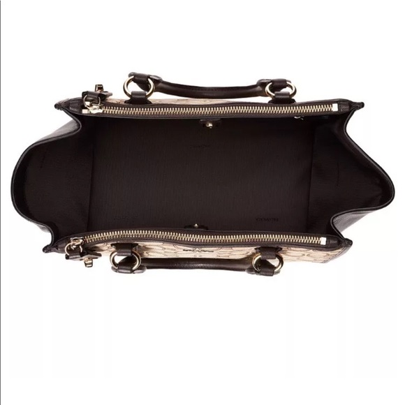 NWT genuine Coach crossbody carryall jacquard tan - Picture 5 of 5